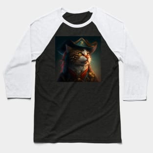 Pirate Cat Baseball T-Shirt